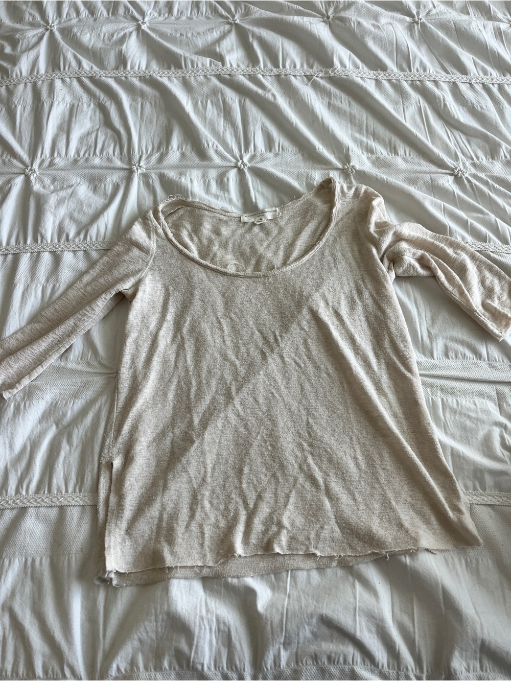 Urban Outfitters Light Cream Scoop Neck Women’s Top